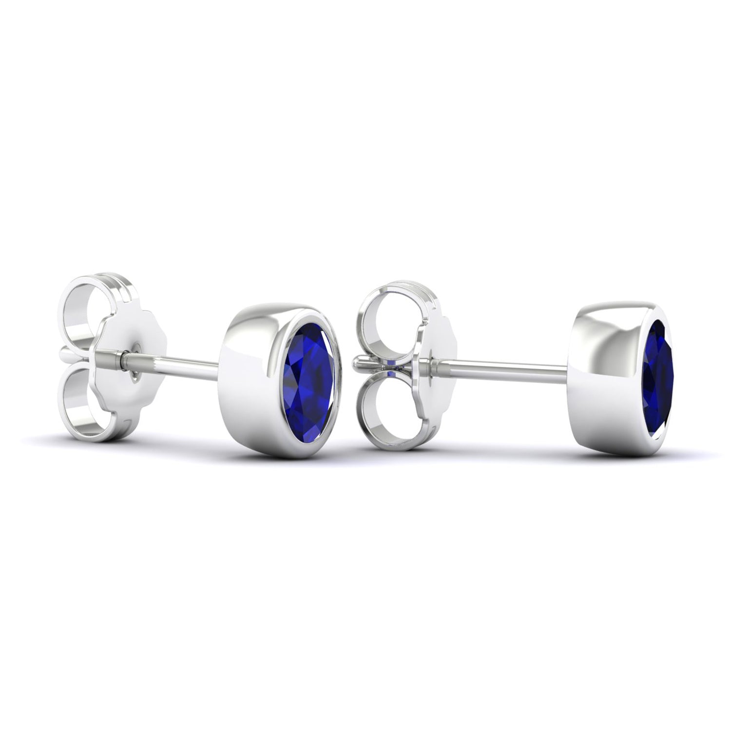 Gemstone Encompassing Ellipse Studs_Product Angle_BS - 5x3mm - 1