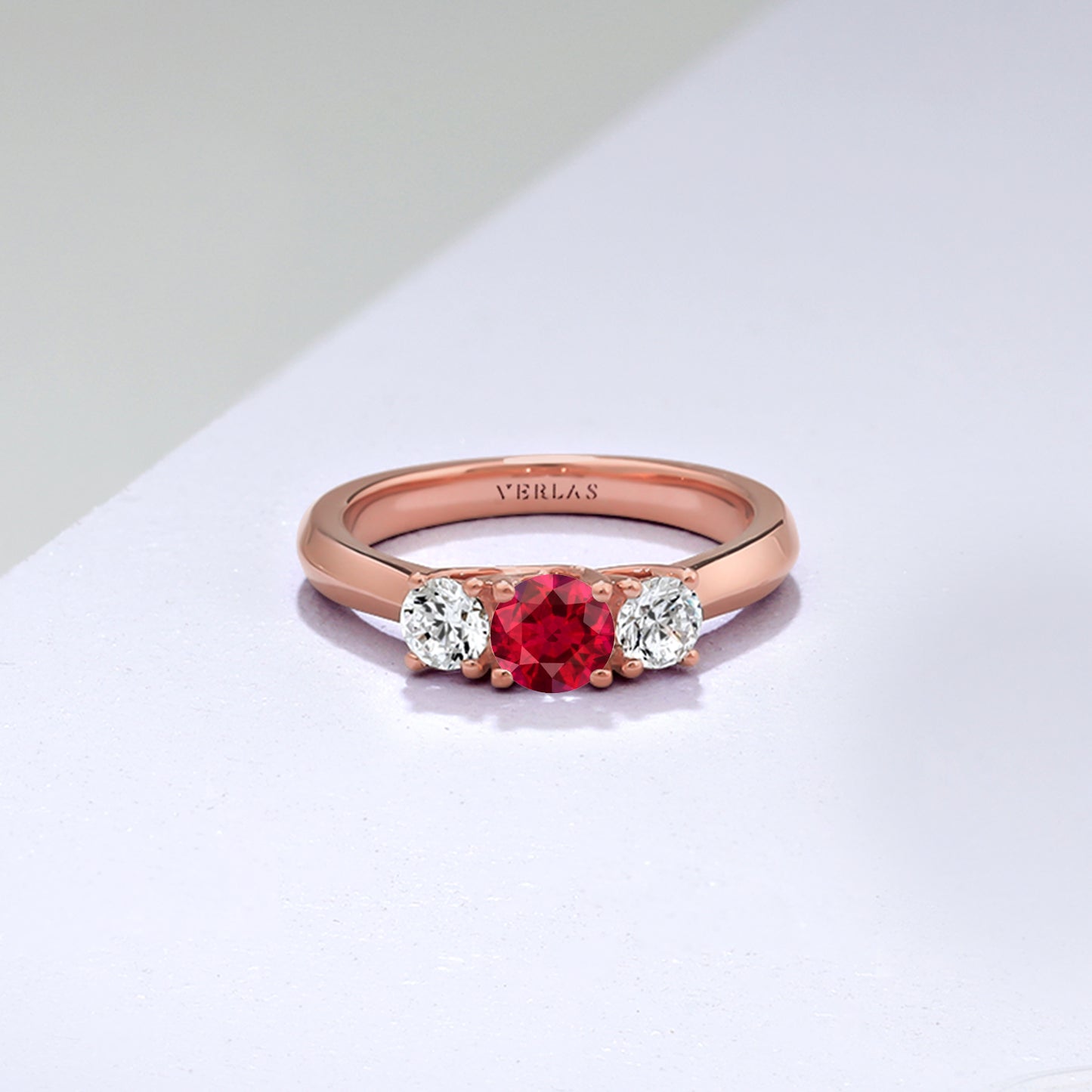Round Gemstone and Diamond Vows_Product Angle_Creative Image 
