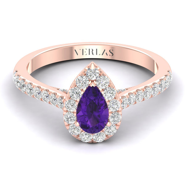 Exquisite Dewdrop Gemstone Diamond Halo Ring (M)_Product Angle_PCP Main Image