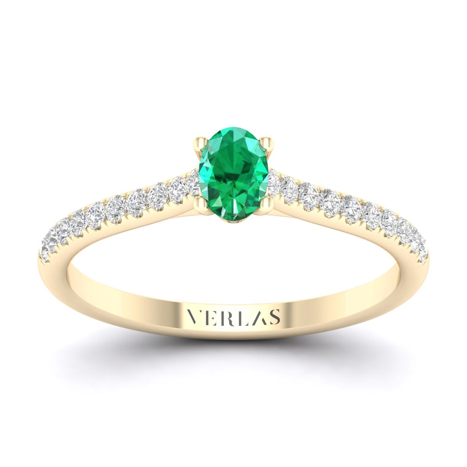 Gemstone Signature Ellipse Ring (M)_Product Angle_Emerald - 1