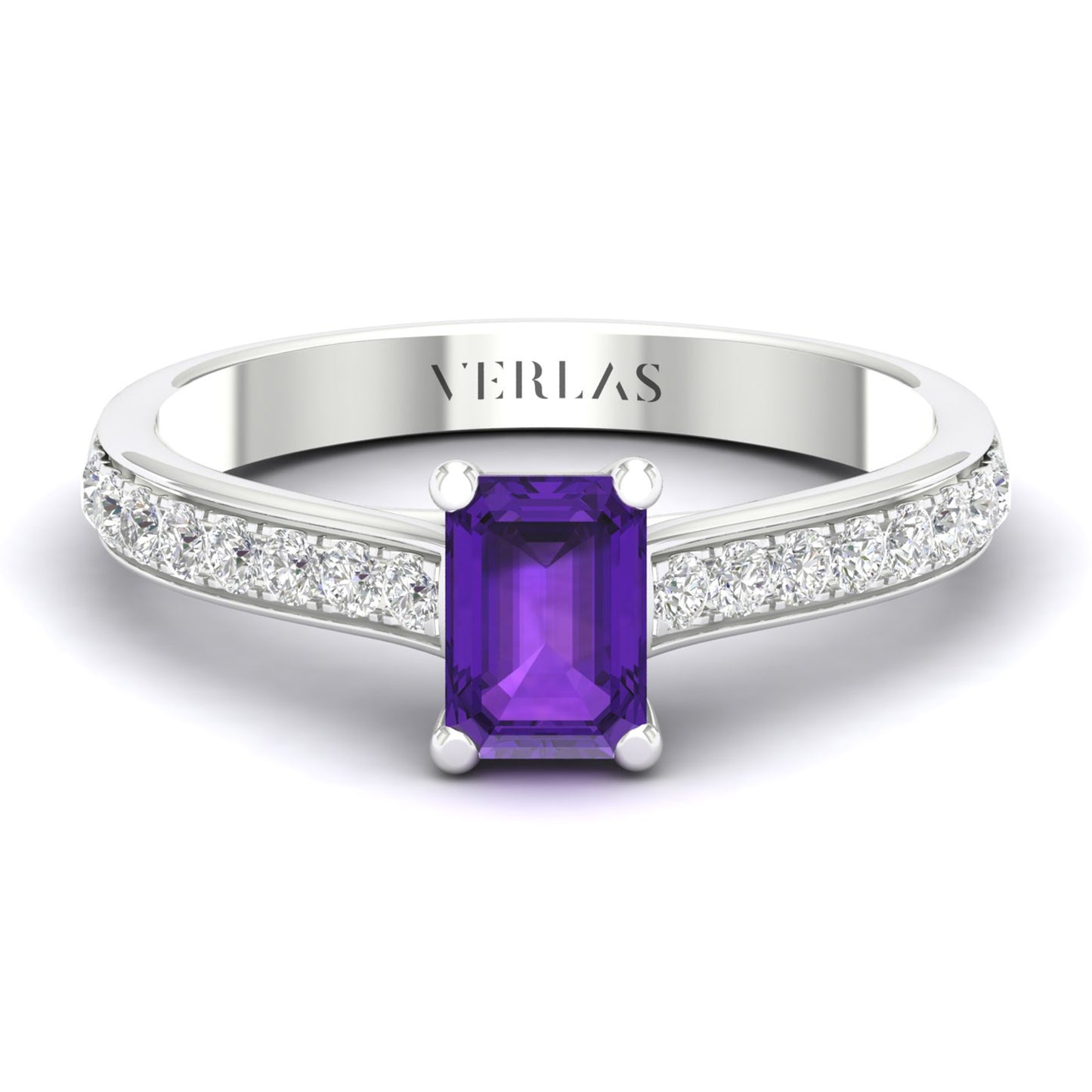 Gemstone Trailing Diamonds Emerald Ring_Product Angle_PCP Main Image