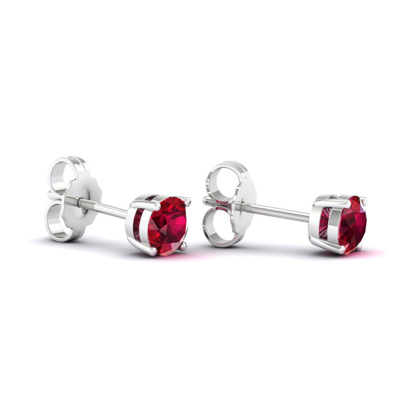 Gemstone Round Solitaire Studs_Product Angle_RU - 5mm - 2