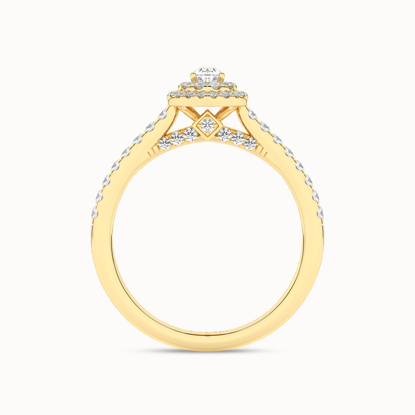 Signature Dewdrop Double halo Ring_Product Angle_1/2-3