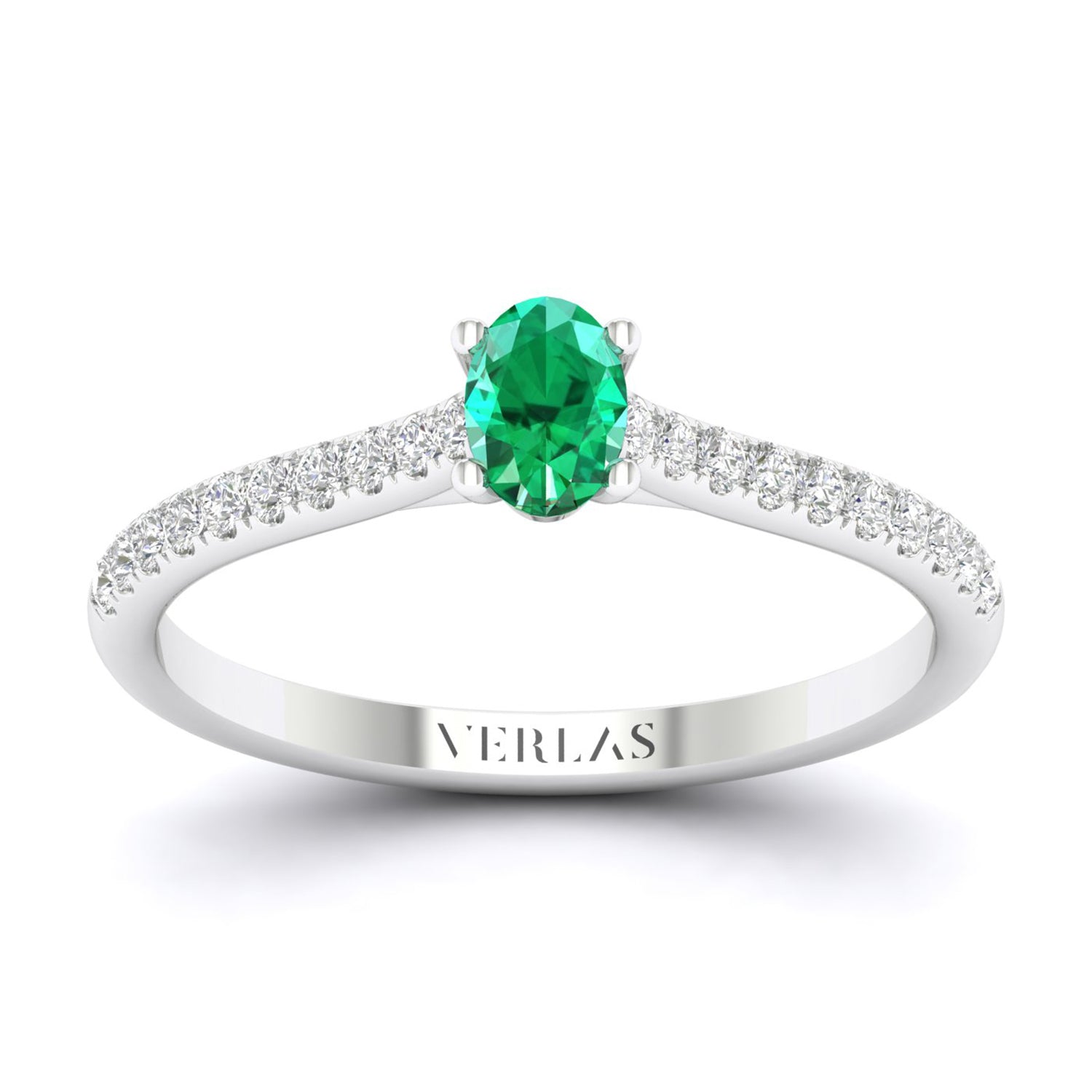 Gemstone Signature Ellipse Ring (M)_Product Angle_Emerald - 1
