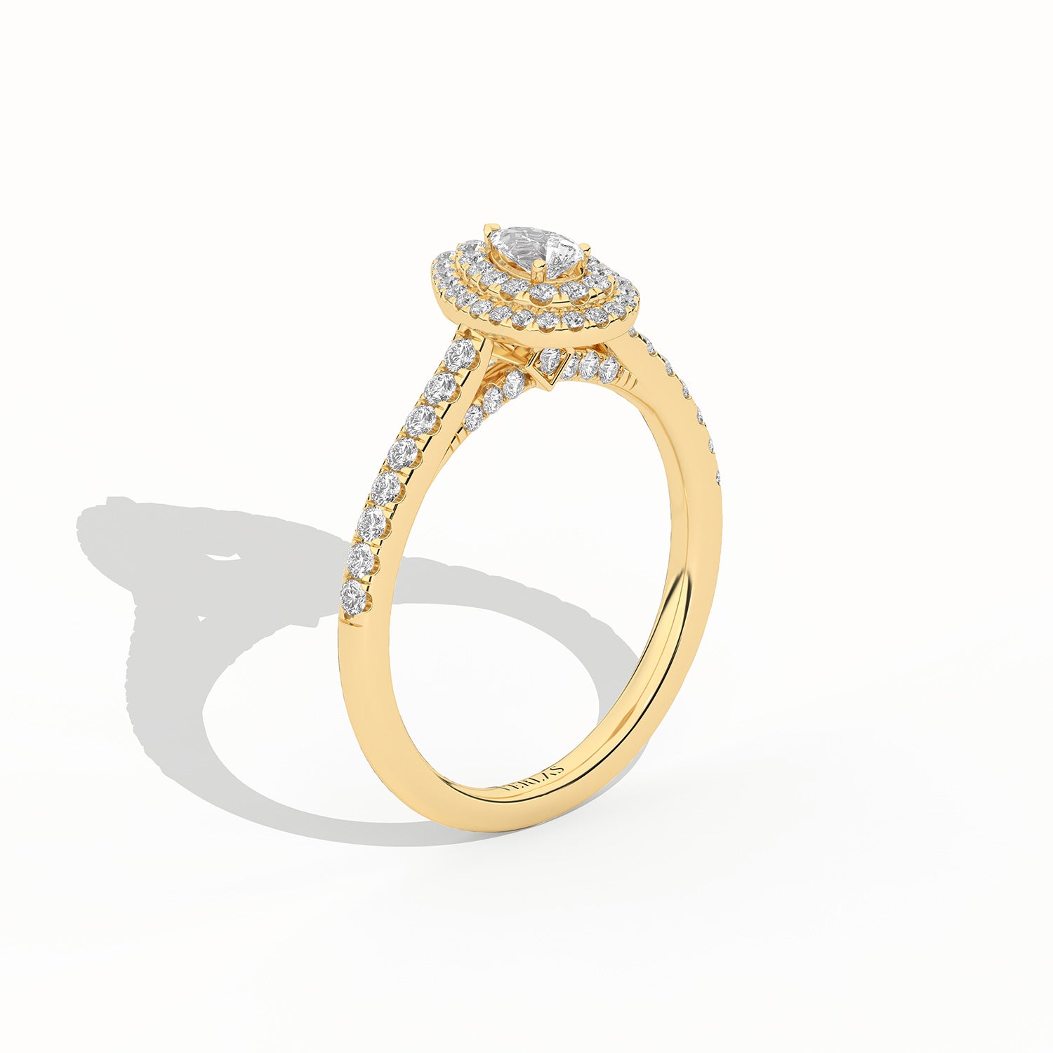 Signature Dewdrop Double halo Ring_Product Angle_PCP Main Image