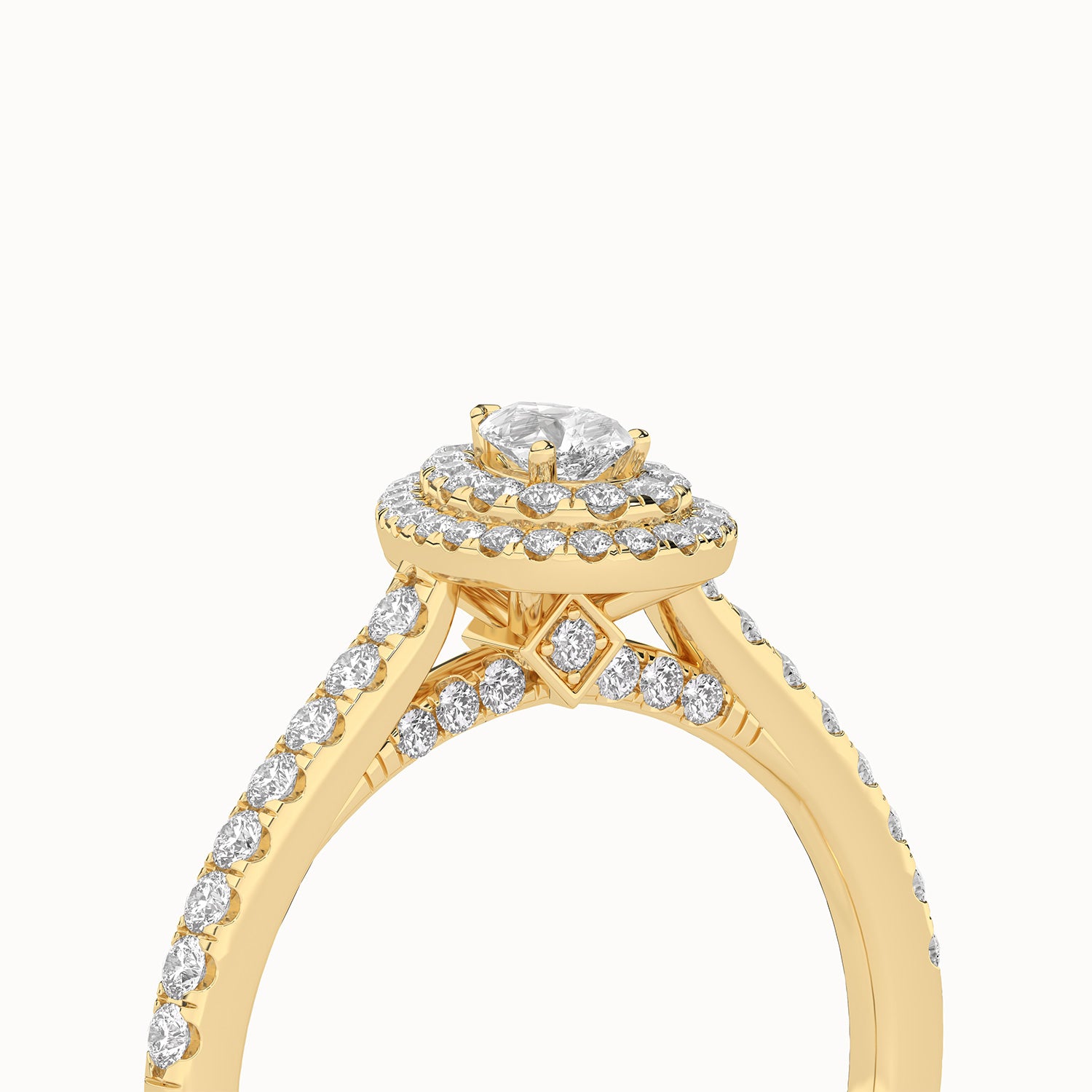 Signature Dewdrop Double halo Ring_Product Angle_1/2-5